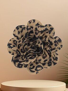 Leopard Rose Flower Brooch Collar Lapel Brooch Statement